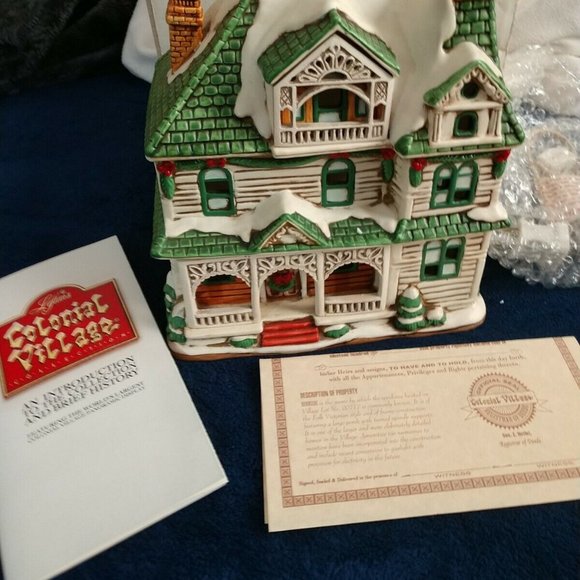 Lefton BURNSIDE Colonial Christmas Village 00717 Holiday 1992 C2 Original Box. - Picture 12 of 12